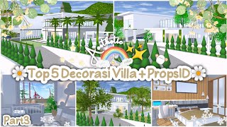 Top 5 Decorasi Villa  PropsID ✨🌷 Aesthetic  Sakura School Simulator [upl. by Ralyat65]