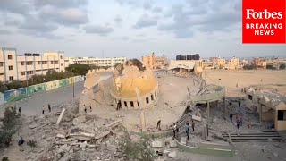 Gazas AlAmin Muhammad Mosque Destroyed By Israeli Airstrikes [upl. by Anihcak]