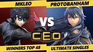 CEO 2019 SSBU  FOX MVG  MkLeo Joker Vs ProtoBanham Lucina Smash Ultimate Tournament W Top 48 [upl. by Eocsor]