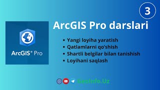 ArcGIS Pro loyiha yaratish geoinfouz arcgis gis arcgispro [upl. by Darreg]