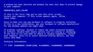 How to Fix Windows XP BSOD UNMOUNTABLEBOOTVOLUME Tutorial [upl. by Inatirb]