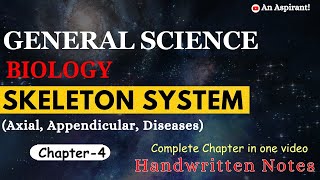 Skeleton System  Unit4  Biology  General Science  Handwritten notes  An Aspirant [upl. by Tacklind]