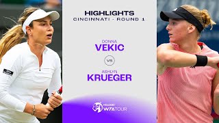 Donna Vekic vs Ashlyn Krueger  2024 Cincinnati Round 1  WTA Match Highlights [upl. by Dotti209]