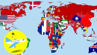 Todos los PAÍSES DEL MUNDO👉Vuela y aprende los nombres de los paísesMapa mundial✈️ [upl. by Breeze]