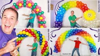 Como hacer un ARCO DE GLOBOS 😍 4 ideas Decoración con globos  Gustavo gg [upl. by Scheck320]