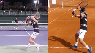 Lorenzo Musetti or Grigor Dimitrov Backhand Comparison ディミトロフ、ムゼッティのバックハンド比較 [upl. by Adnema]