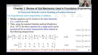 Foundation EngineeringChapter 1 Review of Soil Mechanics Part13FEMEquilibrium Compatibility [upl. by Aremihc]