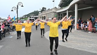 Display by Lyme Regis Majorettes during Carnival Week 2023 [upl. by Boswall668]