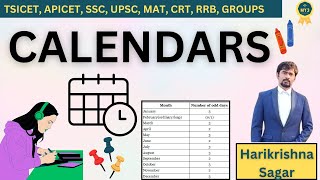 🔴 Aptitude Made Easy by Mr Harikrishna sagar – Calendars Shortcuts Tricks exampreparation 🚀🎓📌 [upl. by Pomona868]