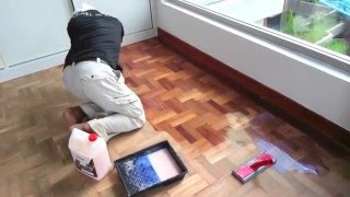 How to refinish old hardwood parquet floor step by step using Drum belt Sander [upl. by Shira]