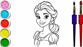 Beautiful Princess Belle Easy Drawing Painting Coloring for Kids amp ToddlersBeauty and the beast [upl. by Elak]