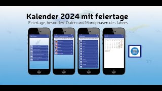 Kalender 2024 mit feiertage [upl. by Niraa]