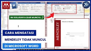 Tutorial Mendeley  Cara Mengatasi Mendeley Tidak Muncul Di Ms Word [upl. by Orodoet]