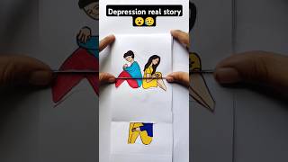 Depression real story 😥😮 storyart boyssadstory sadreality depression KhushiDrawingAcademy1 [upl. by Ranilopa]