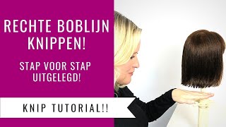 RECHTE BOBLIJN KNIPPEN  BOB HAIRCUT TUTORIAL  Dazzling Beauty [upl. by Slorac]