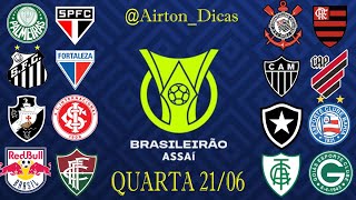 Palpites Futebol HOJE QUARTA FEIRA 21 06 2023 BRASIL Série A Rodada 11  BILHETE GRÁTIS AIRTON [upl. by Efram]