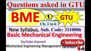 GTU imp for BMEchapterwise16questions asked in GTUAssignmentBasic Mecahnical Engineering [upl. by Najar]