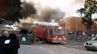 Warning Strong Language Fire Truck Crashes Into Concrete Barrier [upl. by Suoicerpal839]