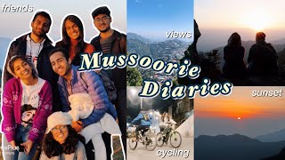 MUSSOORIE VLOG with College Friends live sunset views bonfire and more [upl. by Nivag308]