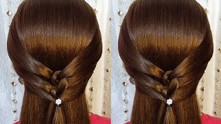 very easy and beautiful open hairstyle for girls  simple hairstyle for everyday  quick hairstyle [upl. by Ecyla]