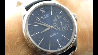 Rolex Cellini Date BLUE DIAL Guilloche 50519 Rolex Watch Review [upl. by Cinderella]