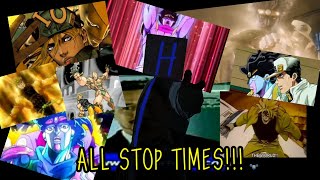 All VERSIONS Of TIME STOP At Jojos 19932023 [upl. by Yeldah763]