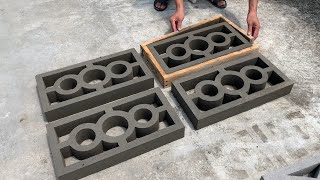 DIY  Cement Ideas Tips  Wood mold design and home decoration ventilation brick molding [upl. by Sidnee]