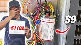 I Was Charged 1100 I Fixed It For 999 How To Replace And Test AC Capacitor  EASY DIY [upl. by Birkner]