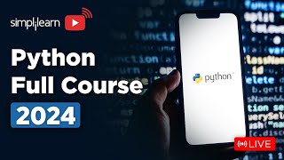 🔥 Python Full Course  Python Programming Training On 🔴LIVE  Python  2024  Simplilearn [upl. by Einomrah]