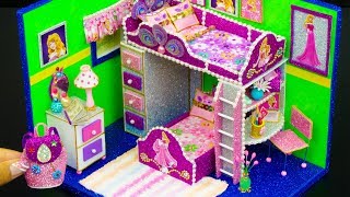 DIY Miniature Dollhouse Room  Aurora Room Decor Backpack [upl. by Annawad]