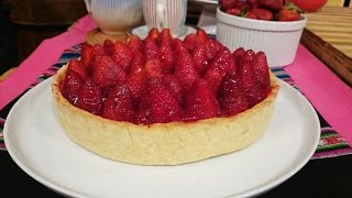 Tarta de frutillas con cremas pastelera y chantilly [upl. by Laram134]