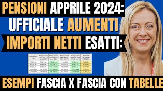 PENSIONI APRILE TABELLE UFFICIALI AUMENTIARRETRATI SIMULAZIONE IMPORTI NETTI CONFERMATI [upl. by Aerbma]