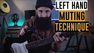 String MUTING Electric Guitar LEFT HAND Muting Technique  FUNK GUITAR Muting [upl. by Aital]