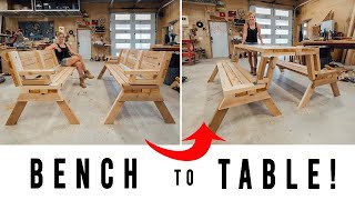 DIY Folding Bench  Turns Into a Table [upl. by Eugene838]