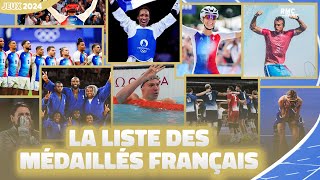 JO 2024  La liste complète des médaillés français bravo aux athlètes [upl. by Ackler]