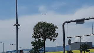 Doček Vatrenih 16072018 Prelet Airbus A319 [upl. by Hgeilyak]