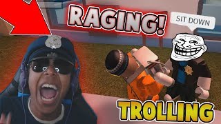 KID TROLLING RAGING CAMPING COP IN JAILBREAK Roblox Jailbreak [upl. by Lohcin]