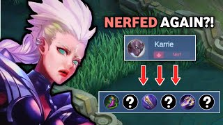 KARRIE BEST BUILD AFTER MULTIPLE NERFS  STILL DOMINATING😱 MLBB [upl. by Atikahc]