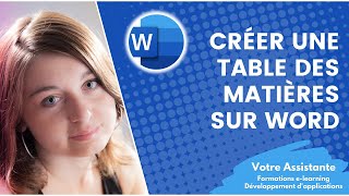 Créer une table des matières automatique sur Word [upl. by Eceryt]