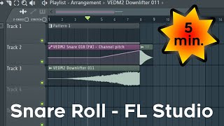 Snare Roll  FL Studio Build Up with Snares  Tutorial in Under 5 Minutes [upl. by Widera]