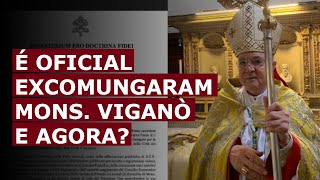 É OFICIAL VATICANO EXCOMUNGA MONS VIGANÒ E AGORA [upl. by Anilag]