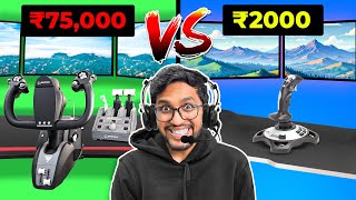 Rs 75000 Flight Yoke VS Rs 2000 Flight Joystick Best Flight Simulators [upl. by Ever]