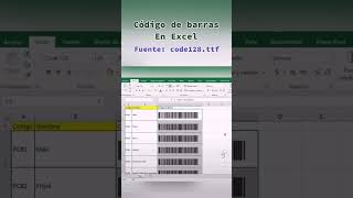 📦 Crea CÓDIGOS DE BARRAS en Excel con la fuente Code128ttf Shorts [upl. by Nlocnil]