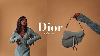 Dior Saddle Calfskin Bag Unboxing [upl. by Divadleahcim785]