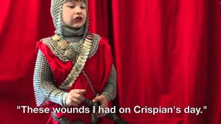 5 yearold Henry V St Crispins Day speech Shakespeare [upl. by Hsekar]