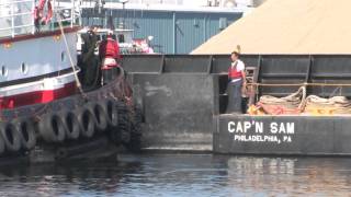 Tugboat and Sand Barge Operations in New Bedford [upl. by Junna]