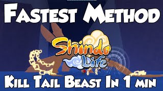 FASTEST Way to Kill Tail Beast Kill Under 1 Min Shindo Life [upl. by Ikila]