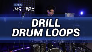 Drill drum loop 145 BPM  The Hybrid Drummer [upl. by Zoi]