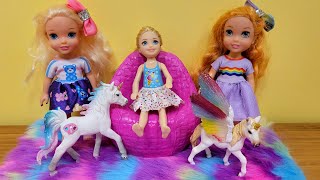 Grocery store play with Chelsea  Elsa amp Anna toddlers  Barbie dolls  shopping [upl. by Anthony]