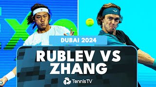 Andrey Rublev vs Zhizhen Zhang Match Highlights  Dubai 2024 [upl. by Darbee]